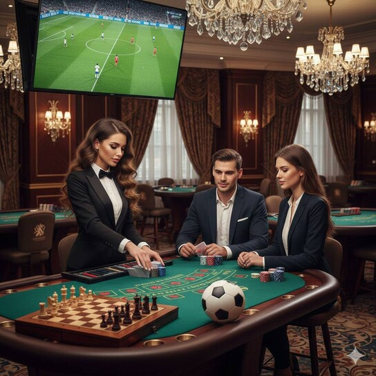 Illustration of virtual currency and casino chips